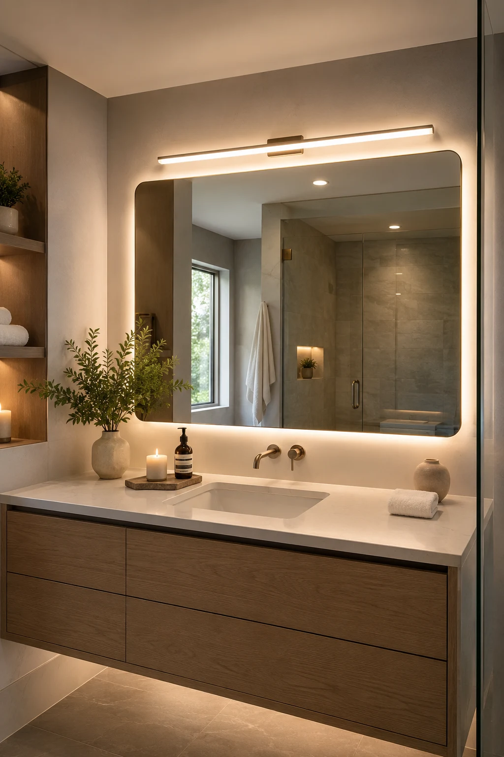 Install Smart Lighting for Everyday Convenience — above mirror bathroom lighting