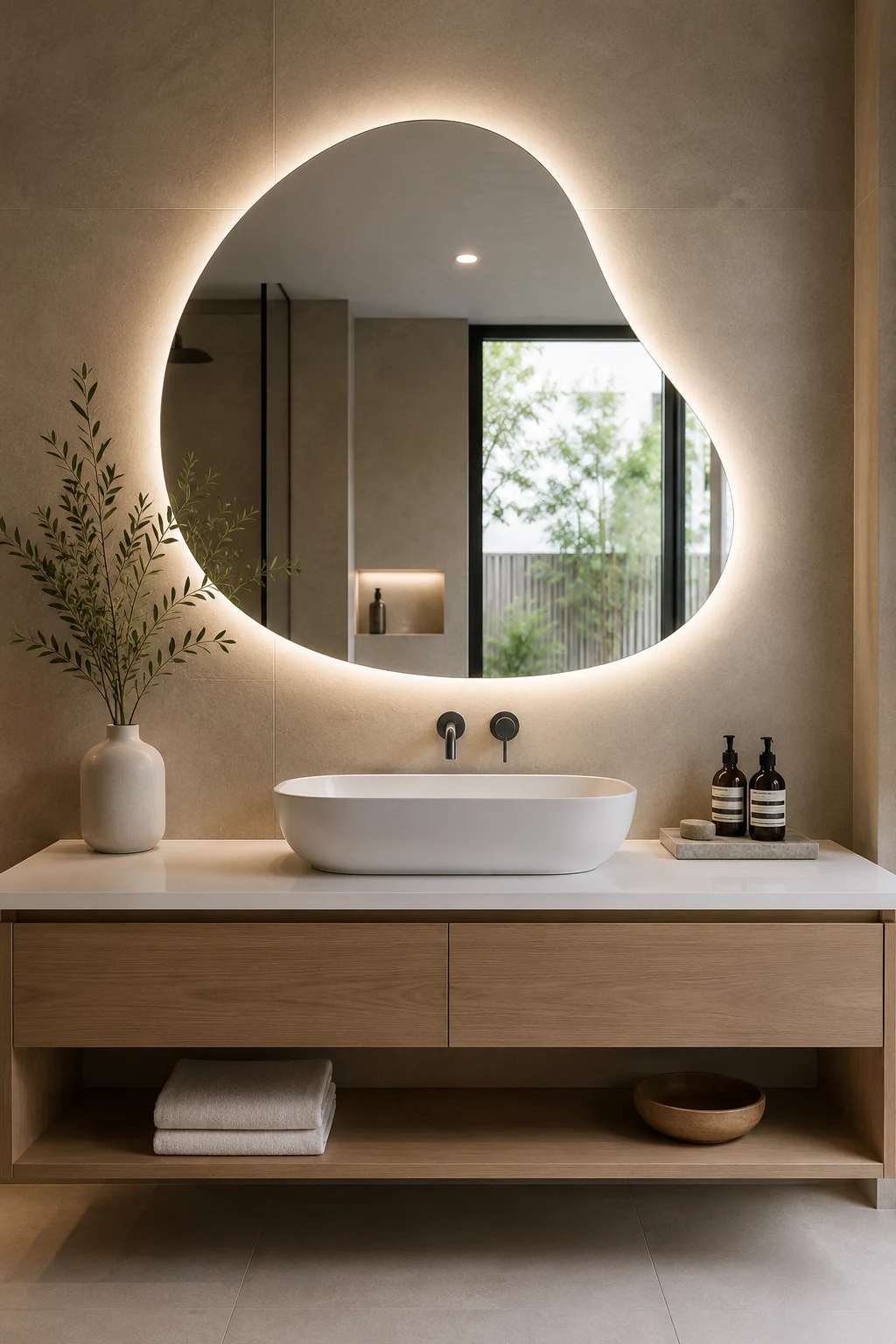 Introduce Bold Shapes for Contemporary Style — bathroom led mirror