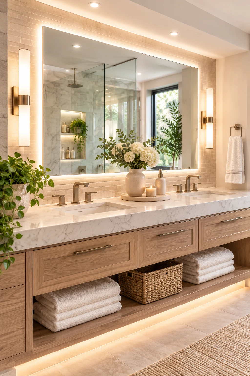 Layer Lighting for Better Everyday Function — bathroom mirror and lighting ideas
