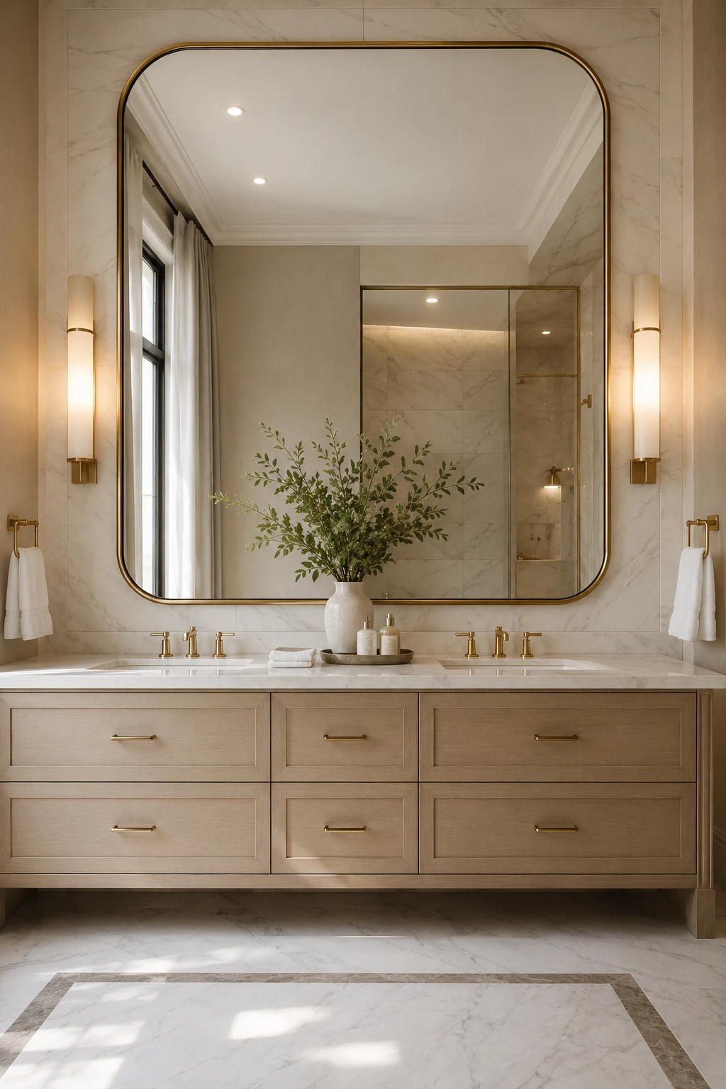 Add Drama with Oversized Statement Mirrors — bathroom mirror and lighting ideas