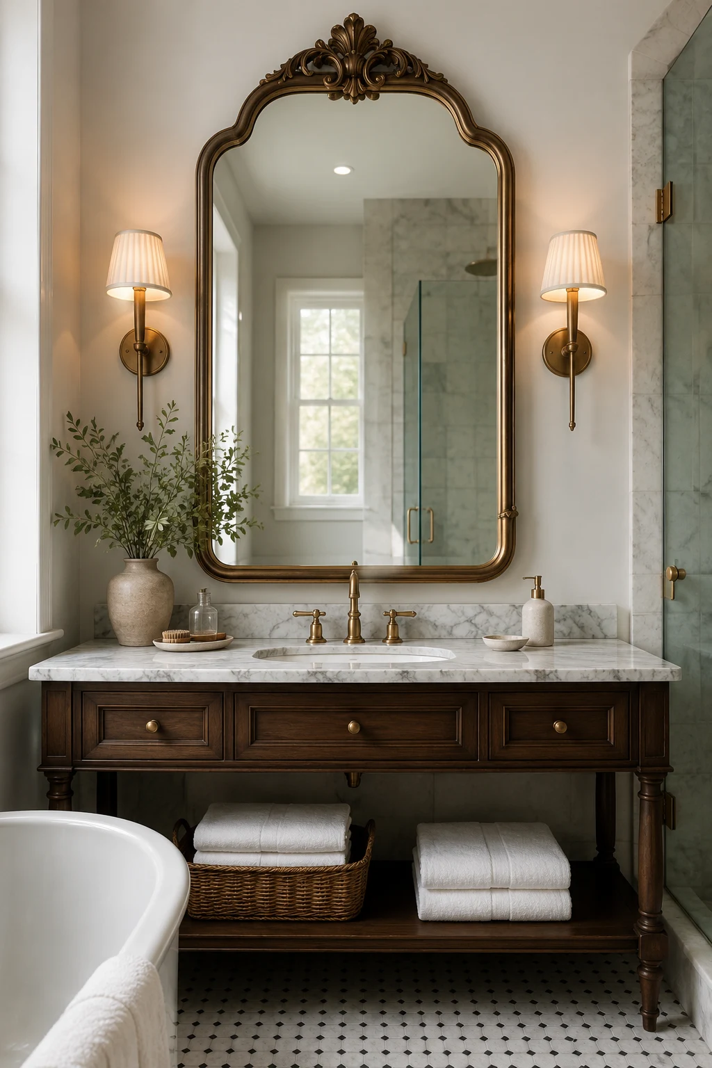 Add Character with Vintage-Inspired Frames — bathroom mirror design