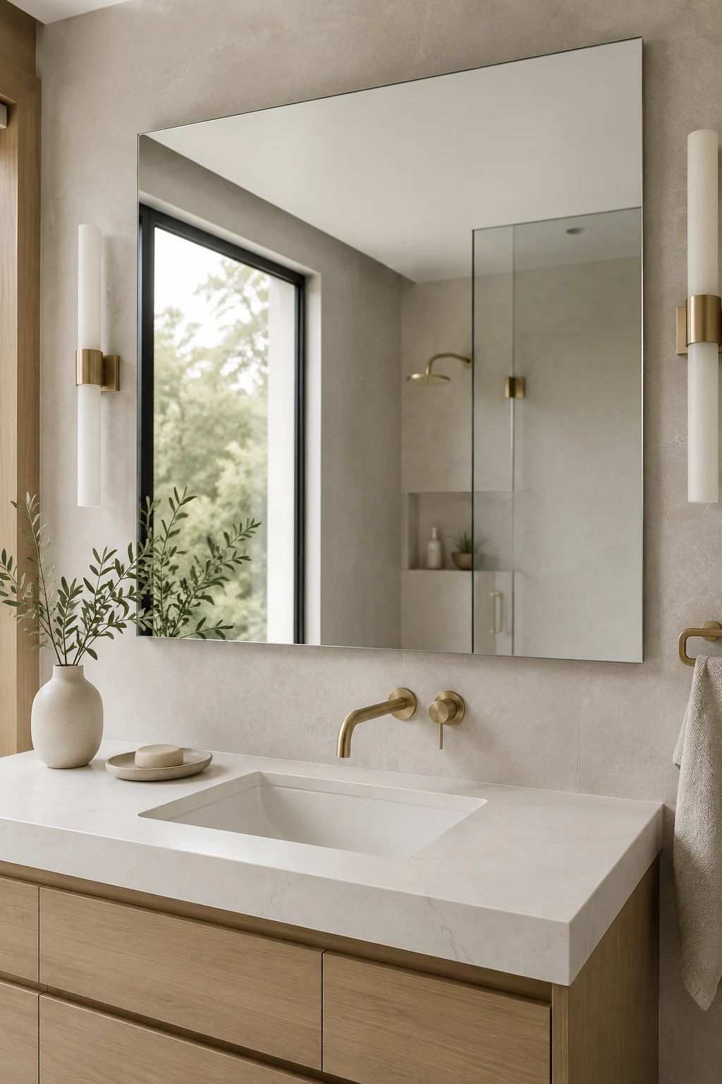 Frameless Bathroom Mirror for a Modern Look โ bathroom mirror