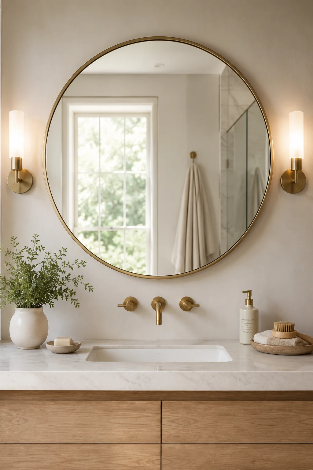 Round Bathroom Mirror for Soft, Elegant Style โ bathroom mirror