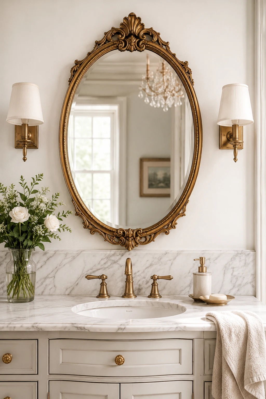 Vintage-Inspired Bathroom Mirror with Timeless Charm โ bathroom mirror