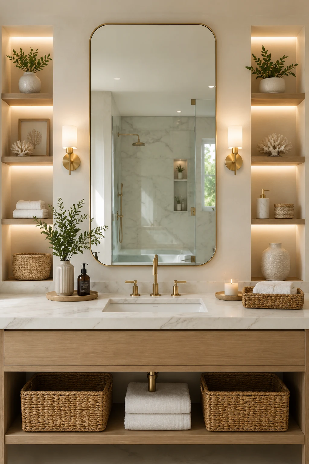 Style Shelves Like a Designer for Every Bathroom Mirror Selfie โ bathroom mirror selfie