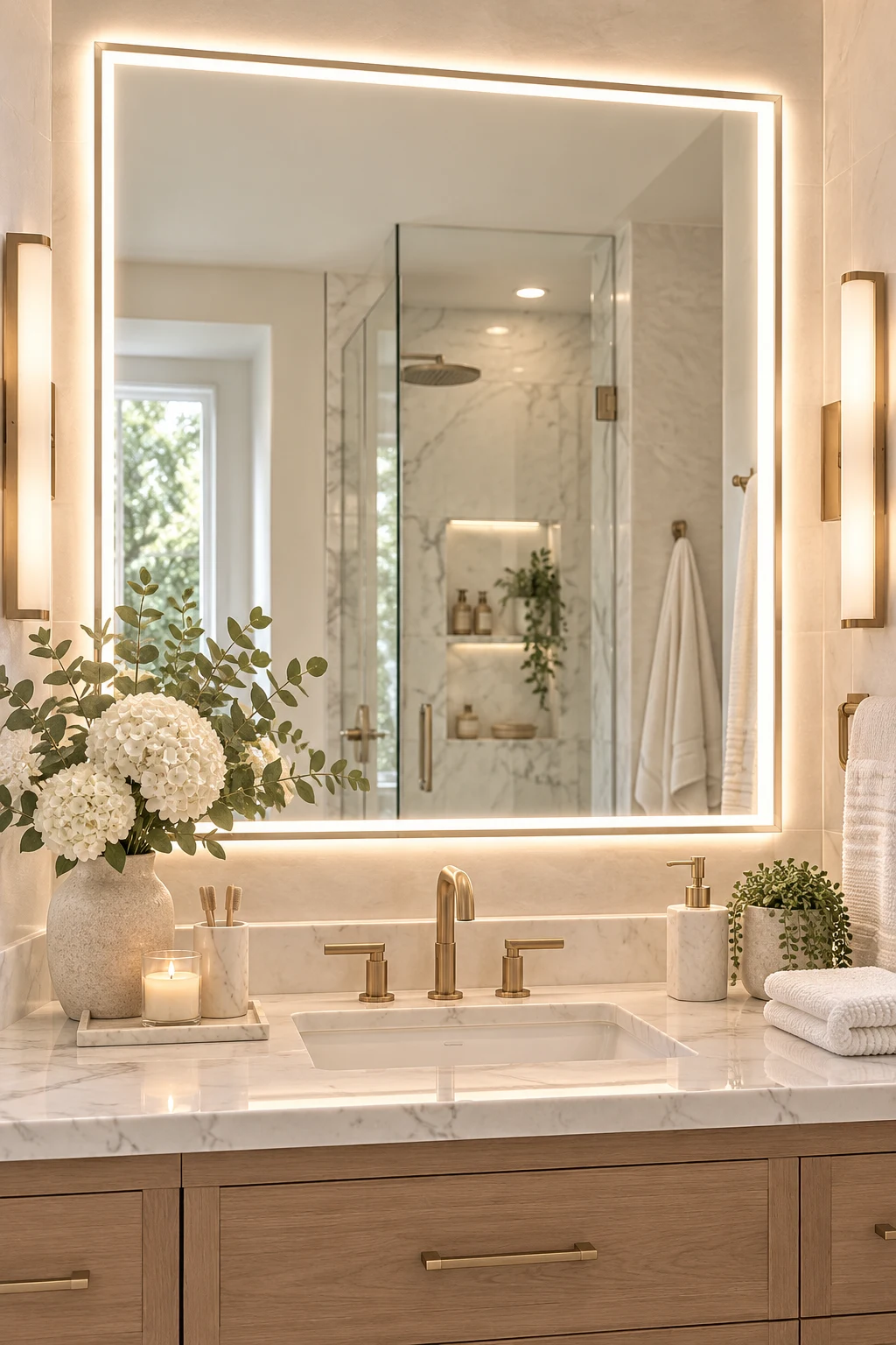 Install LED Lighting Around Your Bathroom Vanity Mirror β bathroom vanity mirror