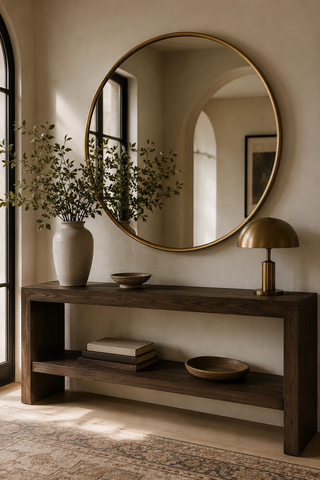 Add Warmth with a Brass Big Circle Mirror — big circle mirror