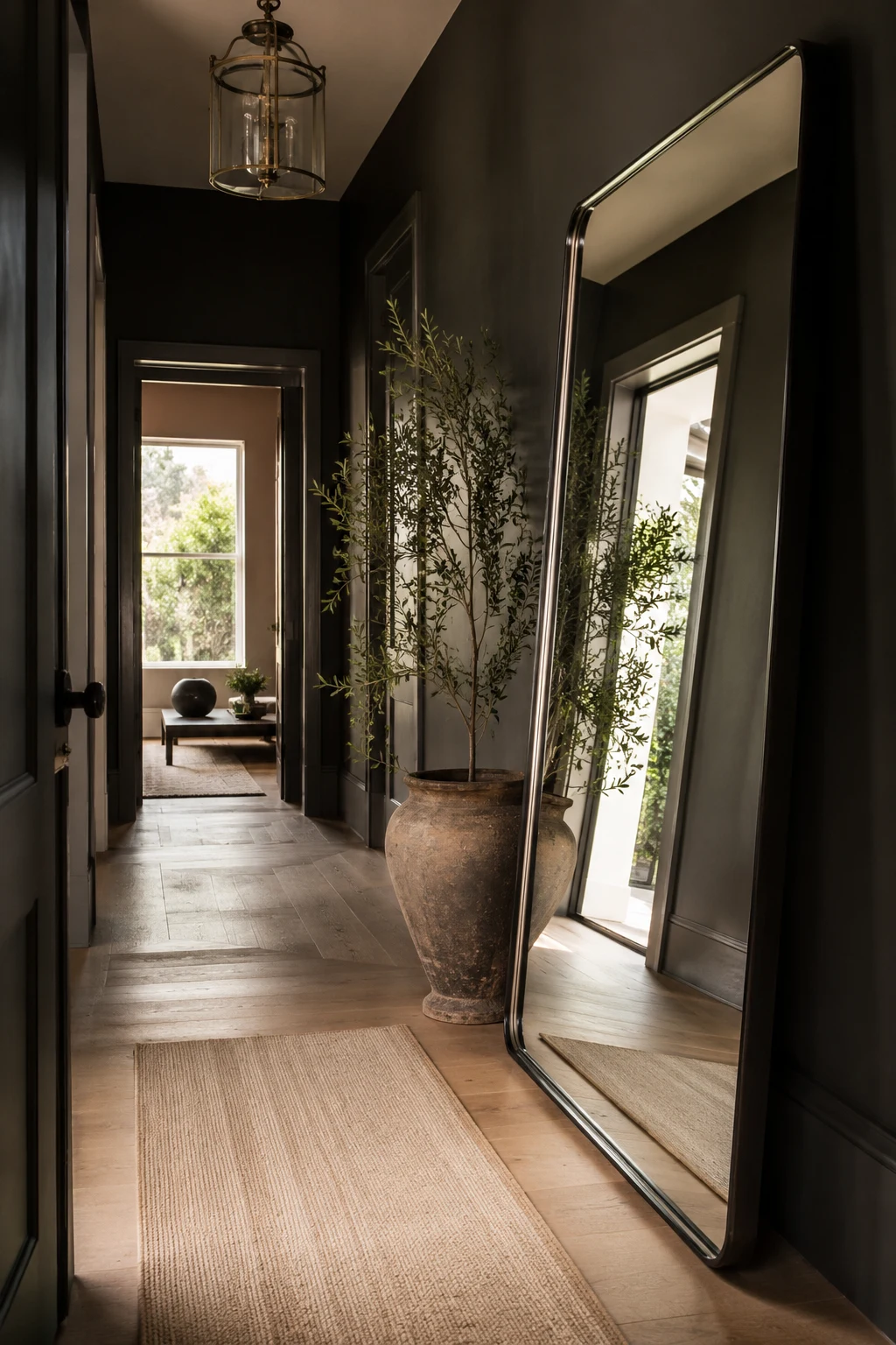 Brighten a Dark Hallway with a Big Floor Mirror — big floor mirror