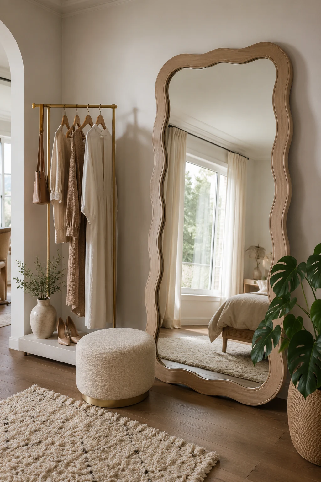 Create a Functional Dressing Corner with a Big Floor Mirror — big floor mirror