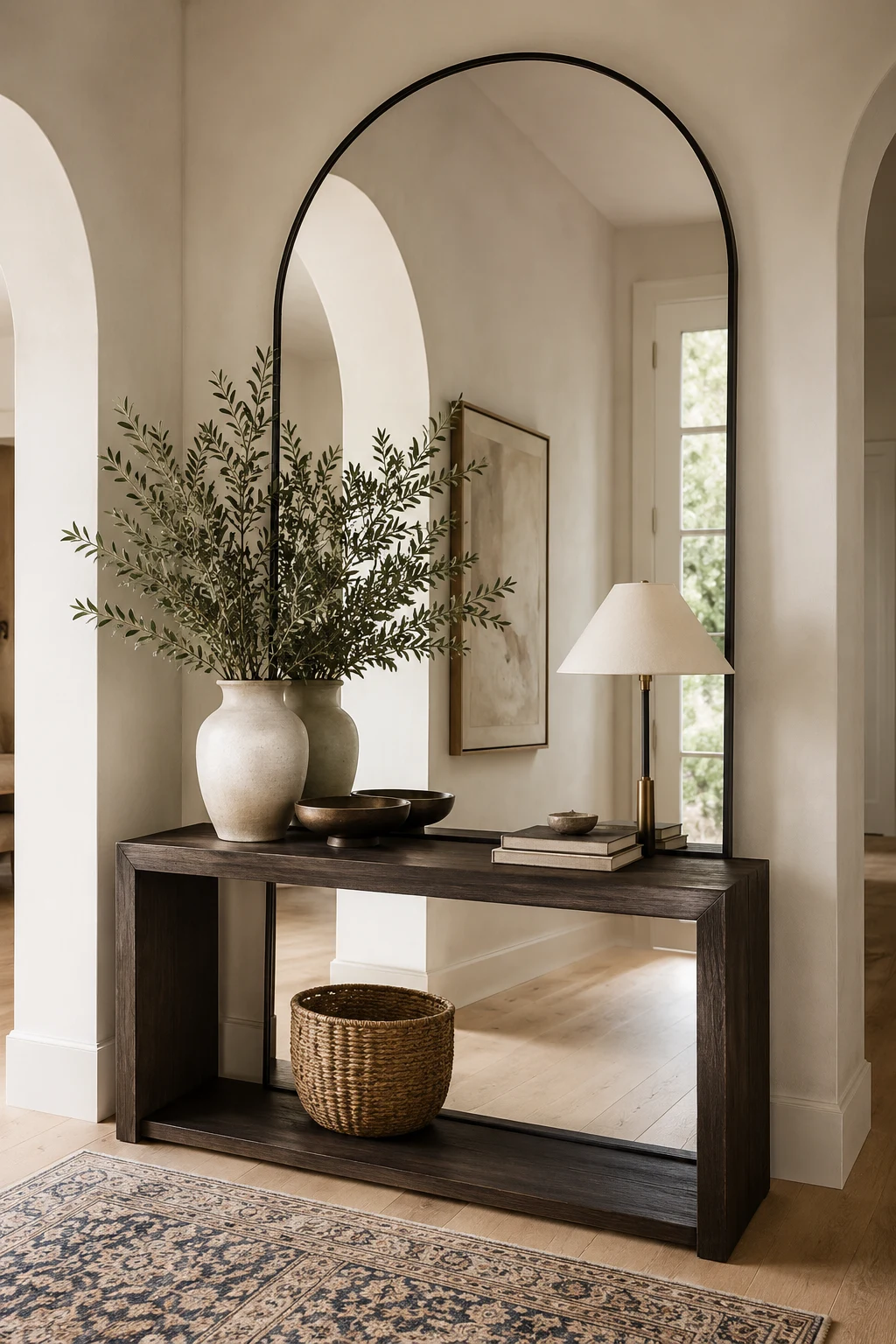 Choose an Oversized Arched Mirror for Timeless Style — big mirror entryway