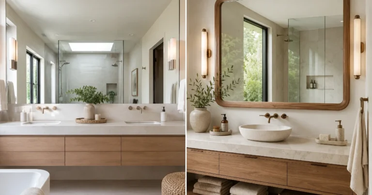 big mirror in bathroom