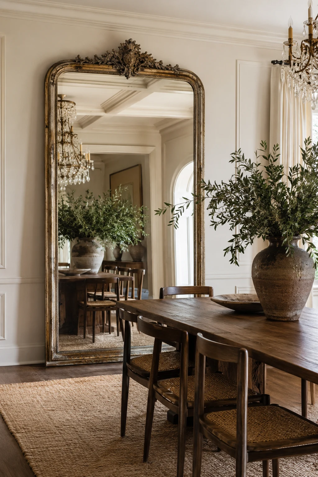 Create a Dining Room Statement with a Big Vintage Mirror β big vintage mirror