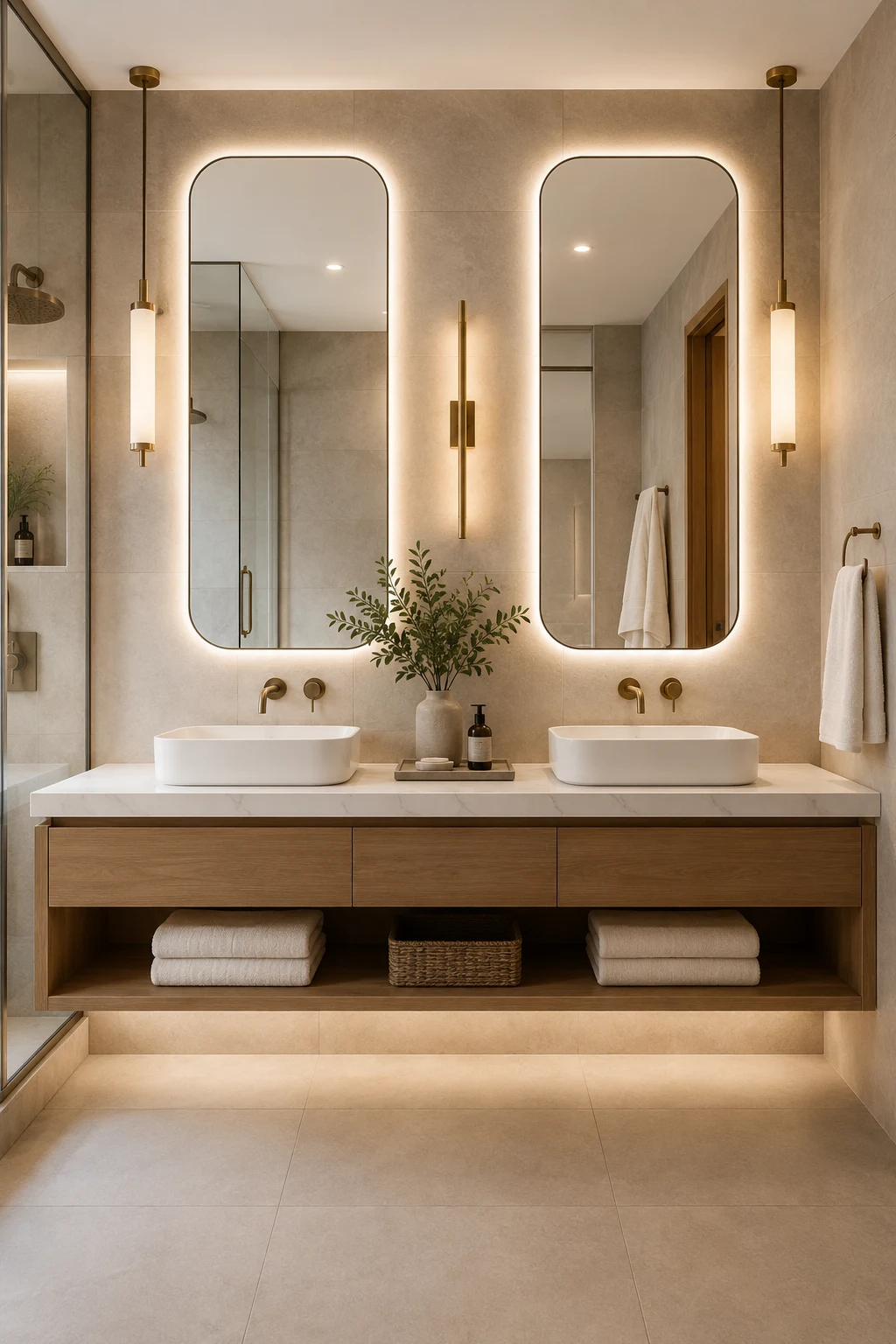 Design a Double Vanity LED Mirror Bathroom β led mirror bathroom