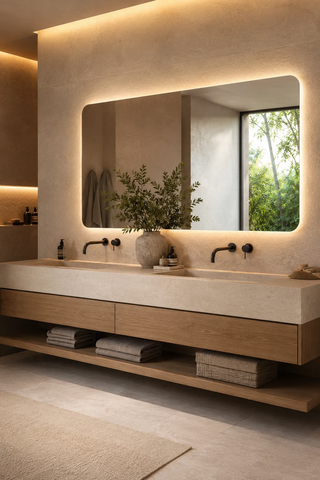 Create a Spa Bathroom with a Frameless LED Mirror Design — led mirror design