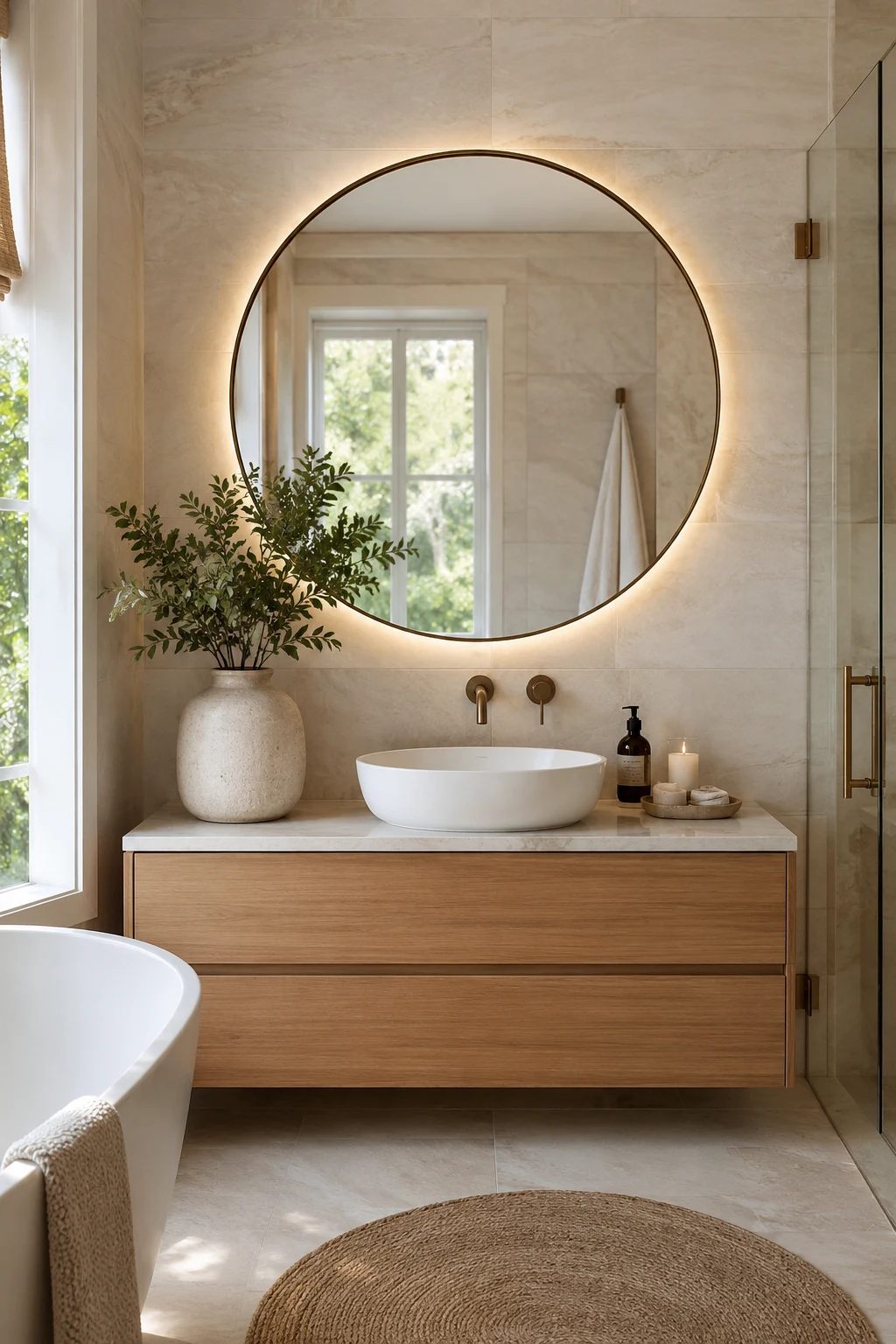 Round Mirror Bathroom Designs That Soften Every Space — mirror bathroom