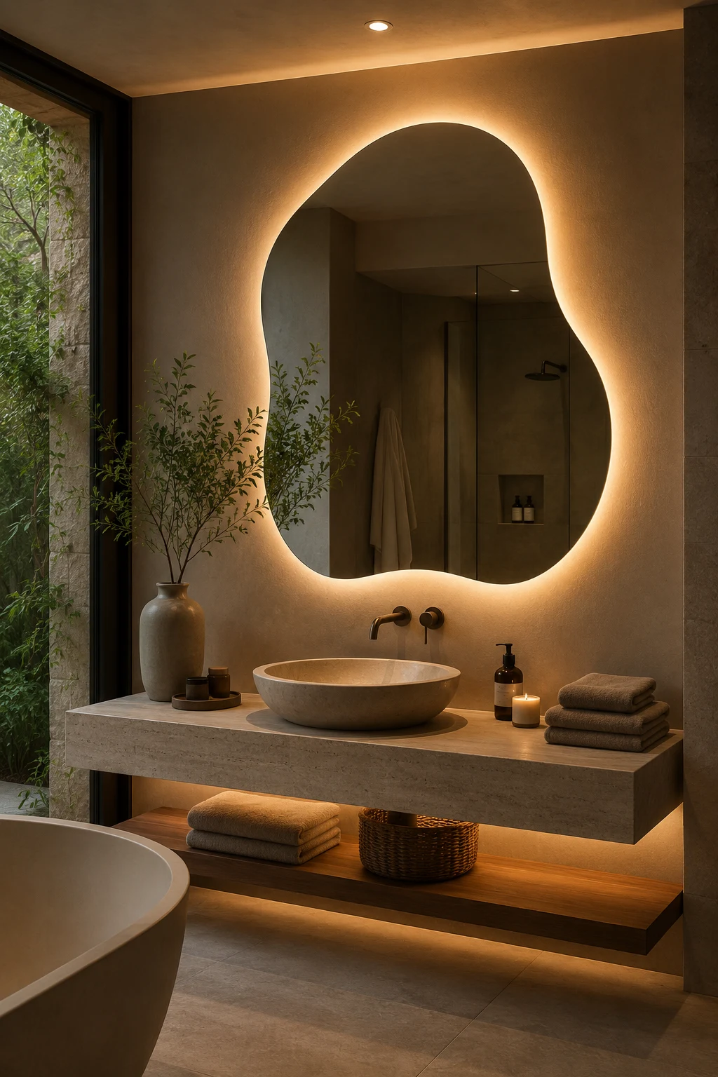 Add Warm Backlighting for a Spa-Like Retreat — mirror led