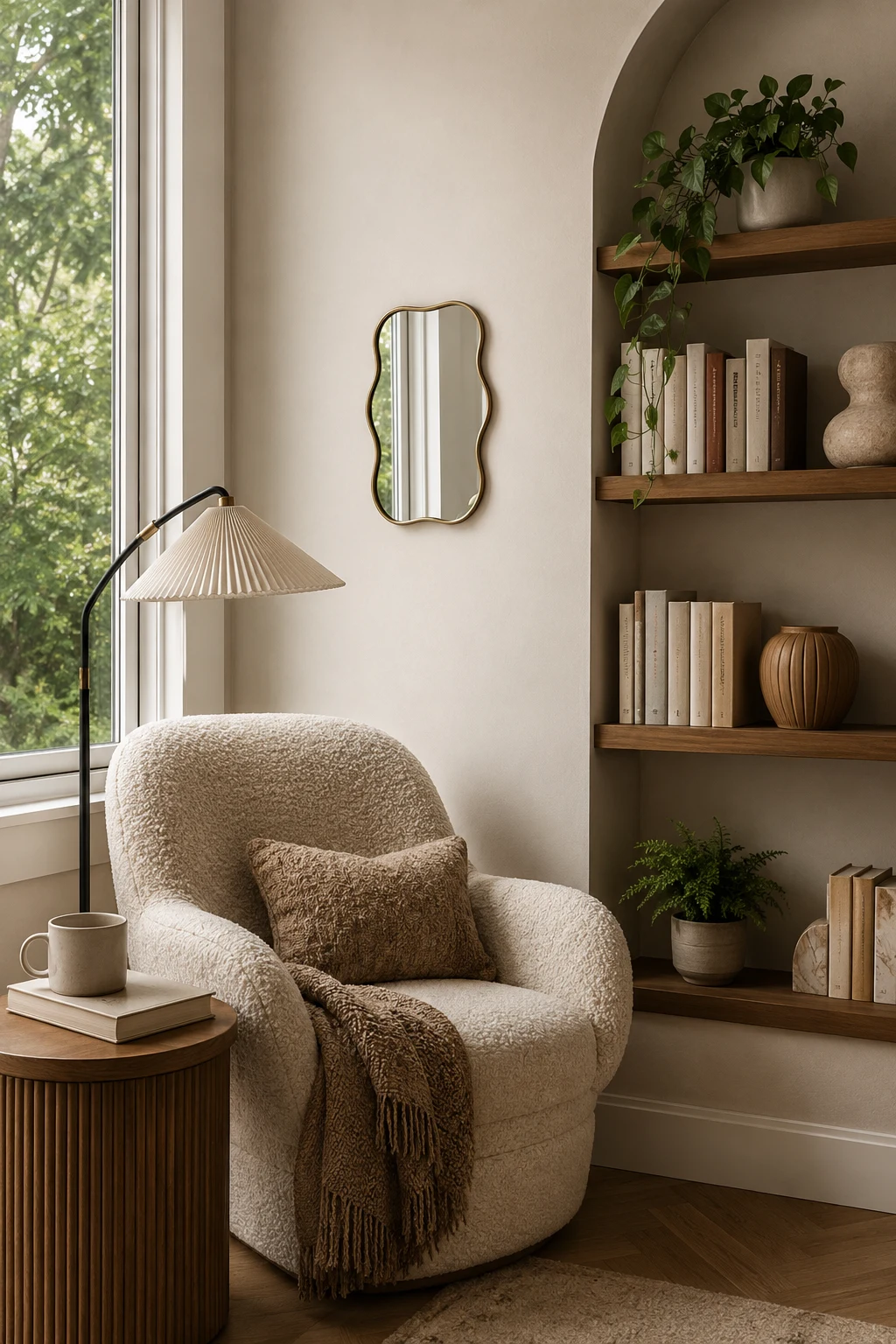 Add Personality to a Reading Nook with a Small Wavy Mirror — small wavy mirror