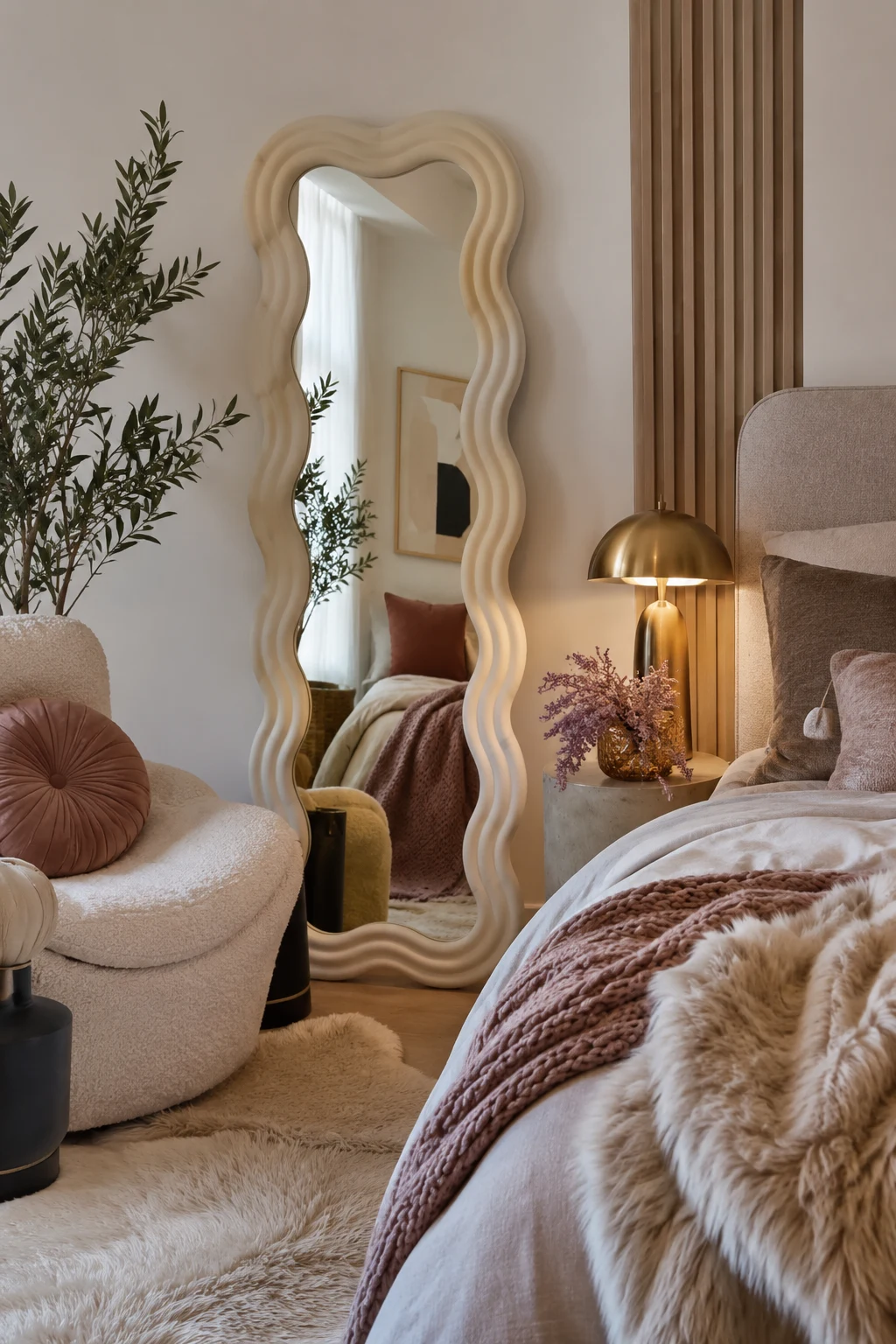 Layer Rich Textures Around Your Wavy Mirror Bedroom β wavy mirror bedroom