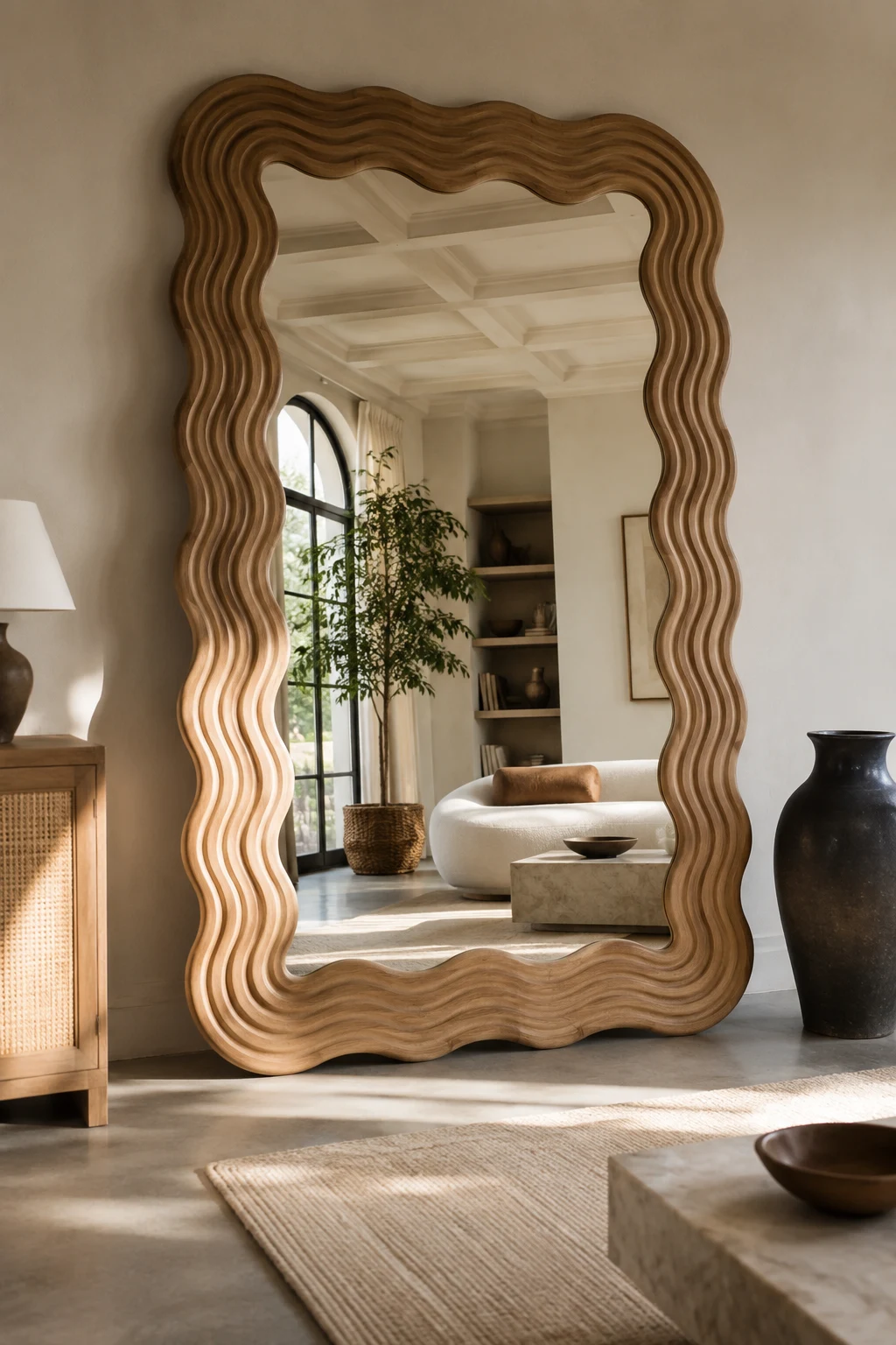 Choose an Oversized Wavy Mirror Frame for Maximum Impact — wavy mirror frame