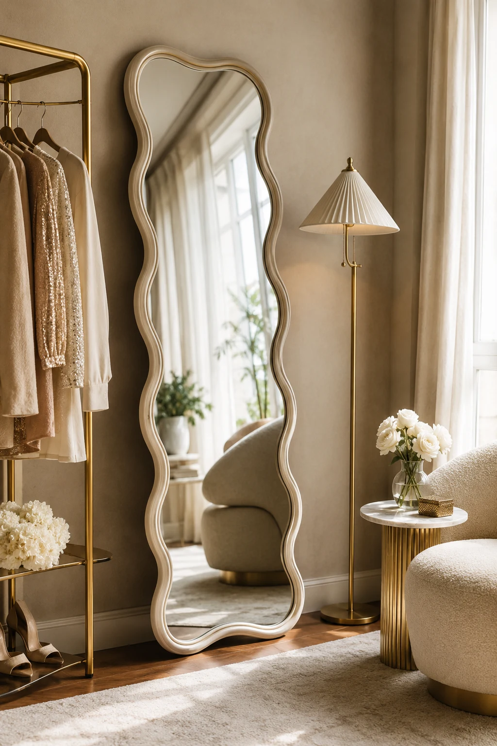 Create a Luxury Dressing Corner with a Wavy Mirror Full Length — wavy mirror full length