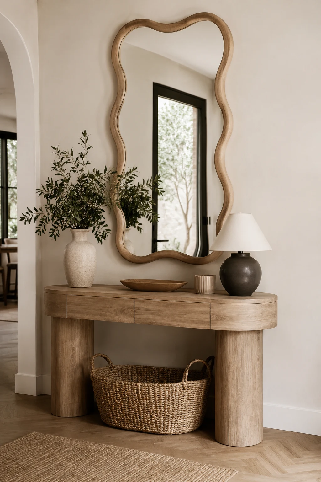 Make a Wavy Mirror the Star of Your Entryway — wavy mirror