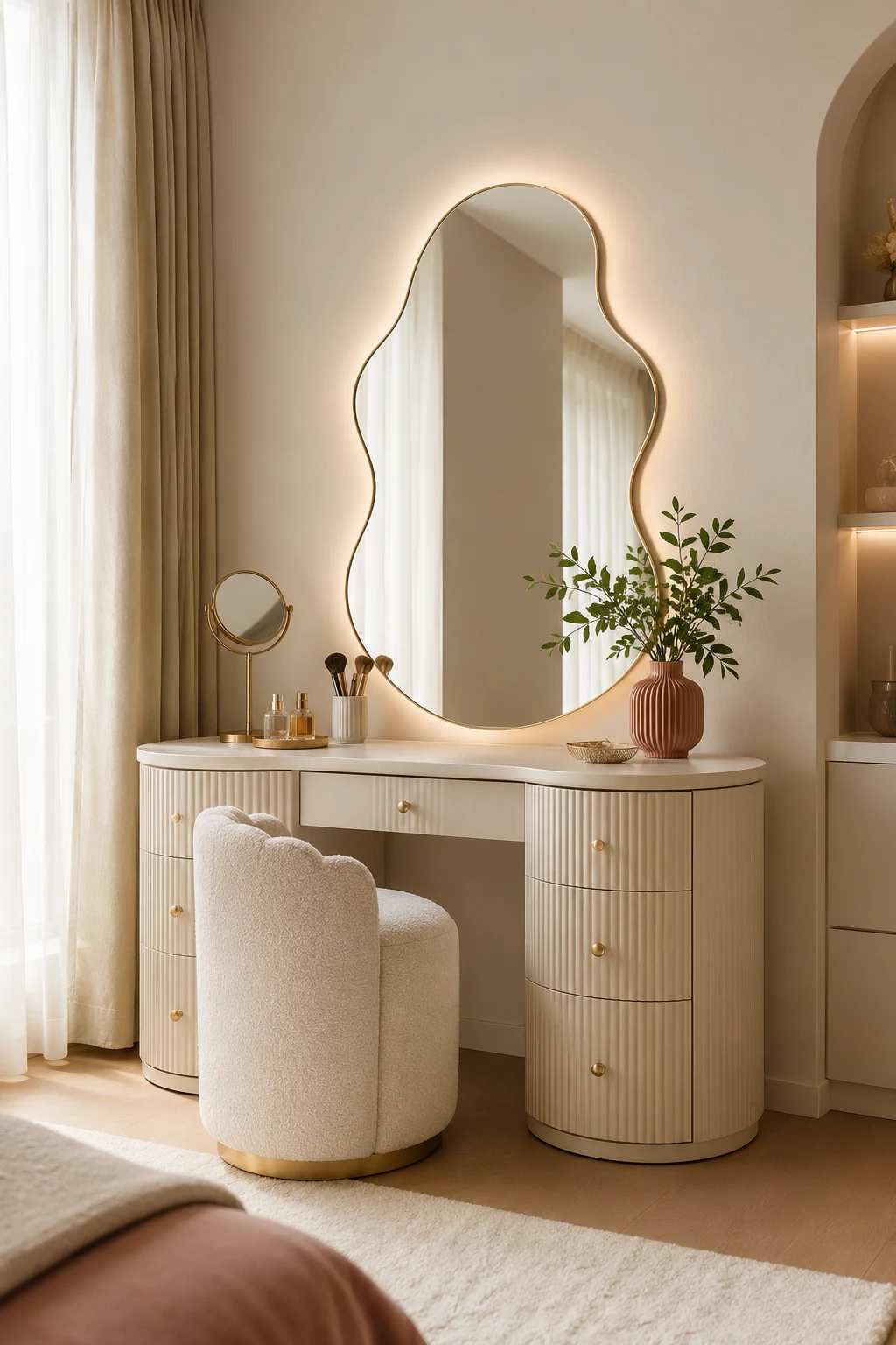 Build a Trendy Vanity with a Wavy Mirror — wavy mirror