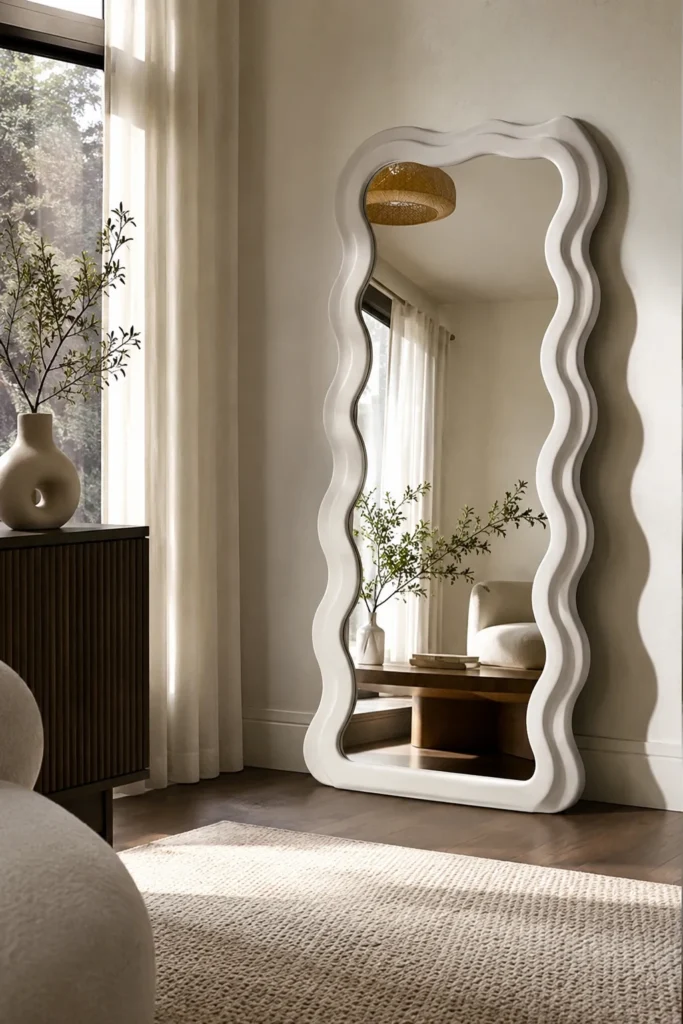 Outfit 8 — white wavy mirror